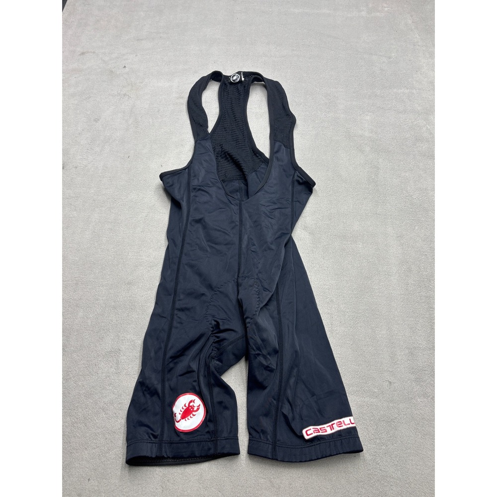 Castelli Mens Cycling Bib Shorts Black Padded Mesh Straps Made in USA Small